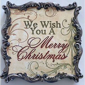 Merry Christmas Resin Sign Tabletop Decor “We Wish You A Merry Christmas “.